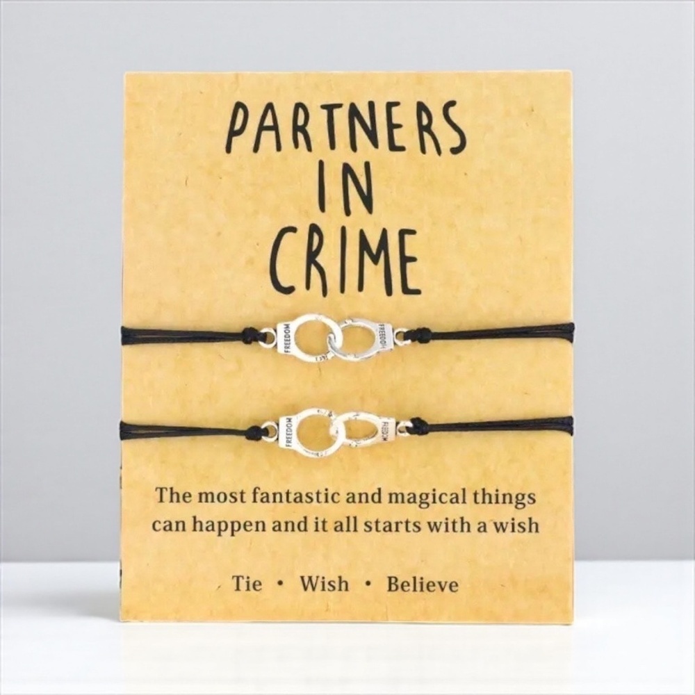 Partners in Crime Matching Friendship Bracelet Set NIP